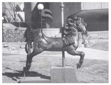Bronze Sculpture of Carousel Horse at Childrens Library Pueblo Co.