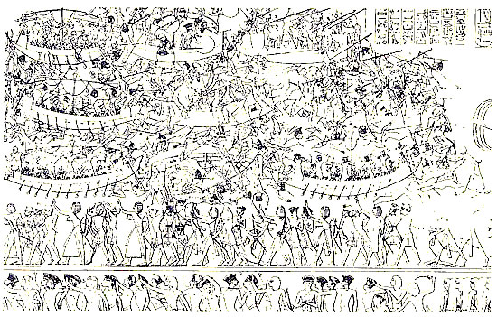 Egyptian art recorded the  Invasion of the Sea Peoples